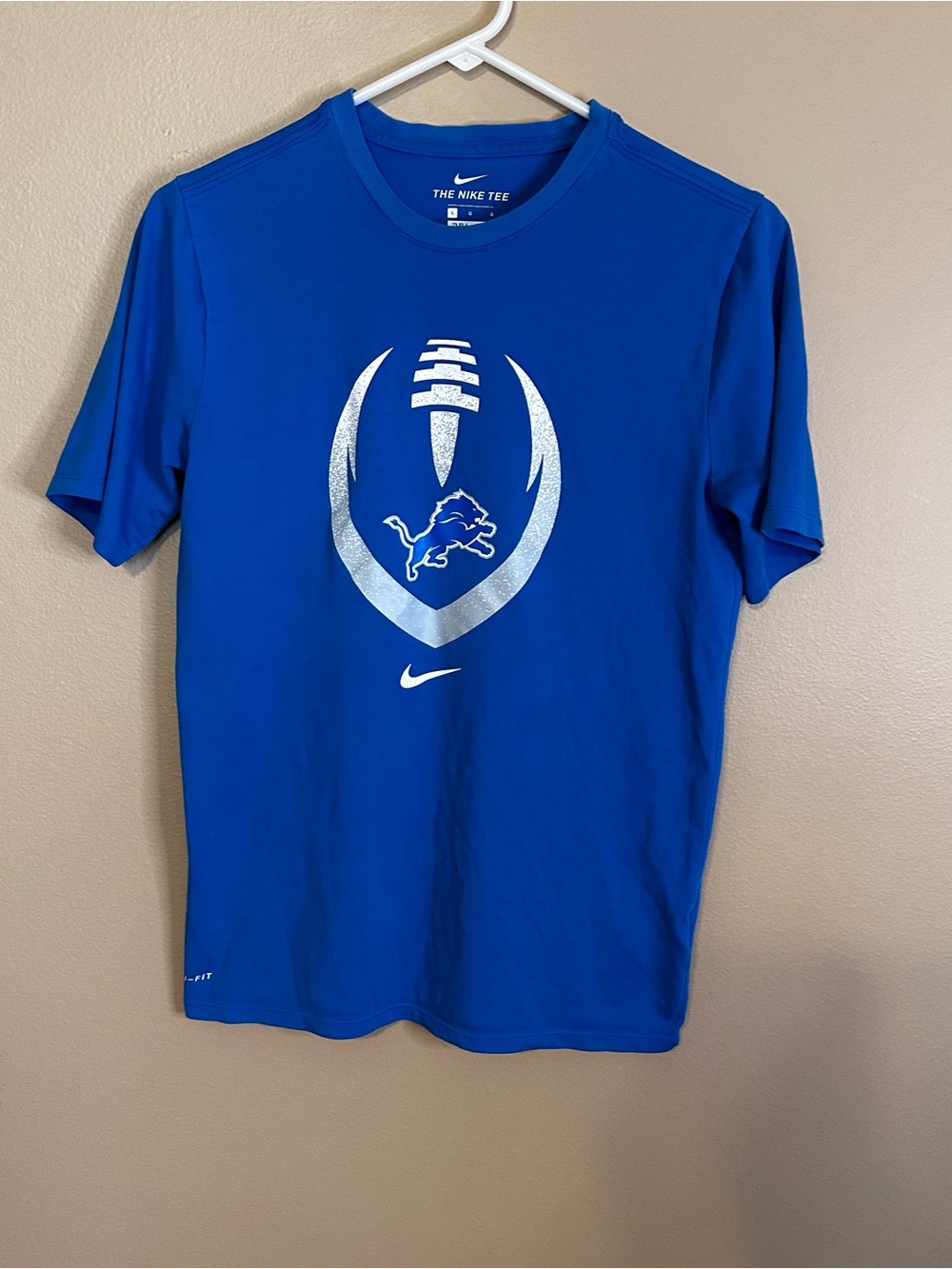 Nike Blue Detroit Lions Dri-fit T-shirt Unisex youth L Wonens S